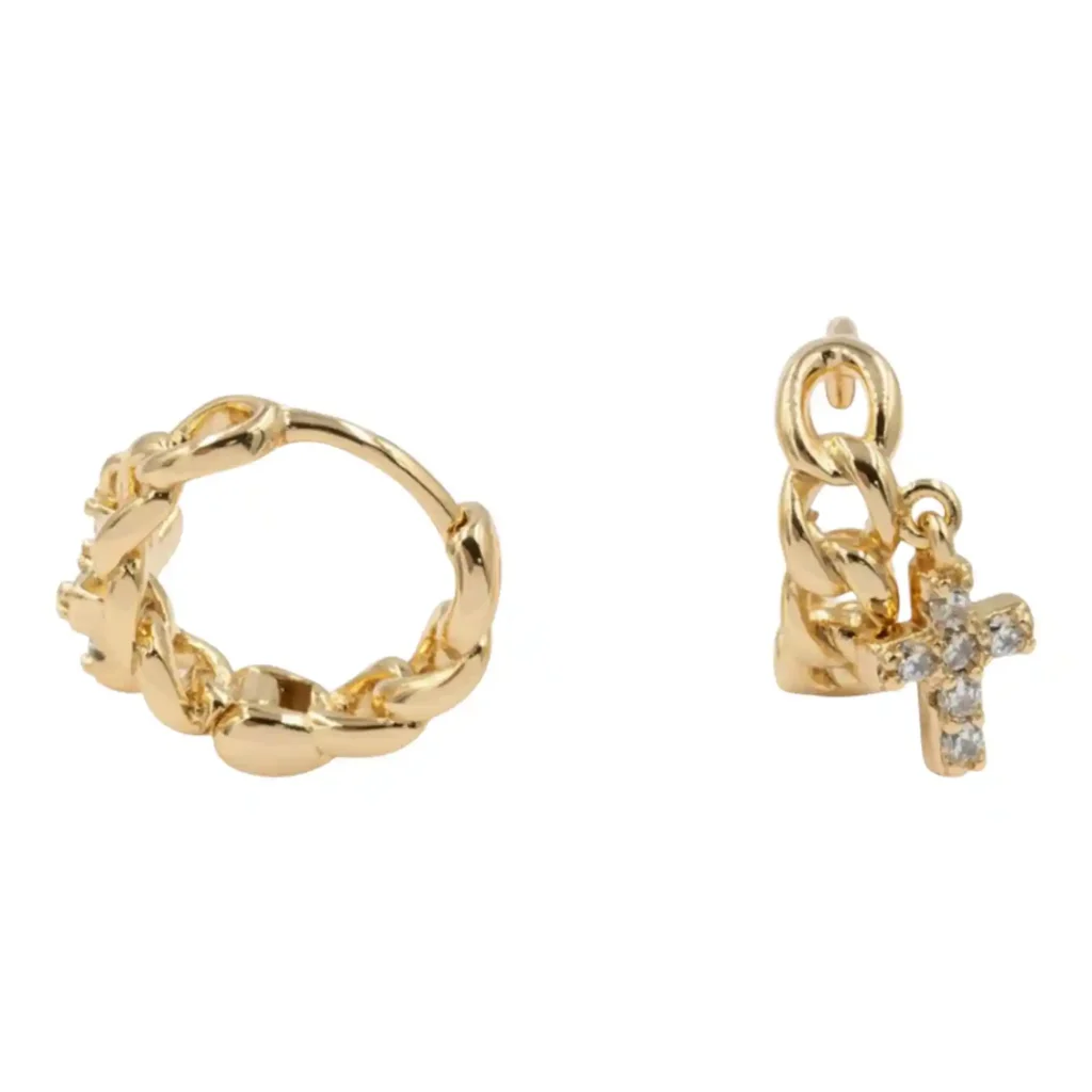 Auskarai ,,Cross Hoops"